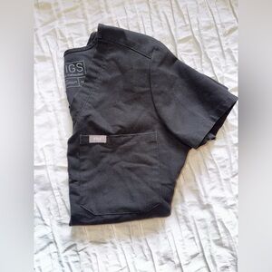 Figs Charcoal Grey Scrub Top